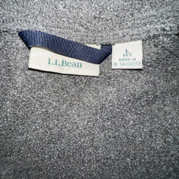 LL Bean Sweater Shirt Womens Large Gray Blue Fleece Outdoor Top Full Zip Jacket - Picture 9 of 13